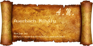 Auerbach Mihály névjegykártya