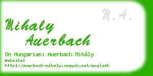 mihaly auerbach business card